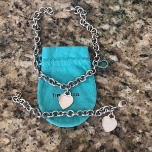 Tiffany & Co silver heart necklace bracelet